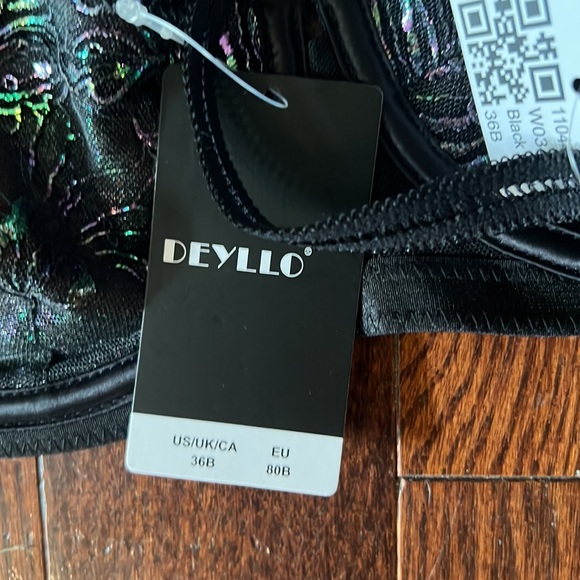 BNWT Deyllo Sexy Lace Non Padded Mesh Underwire Demi Unlined Balconette Bra 36B - Picture 11 of 12